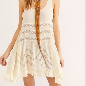 Free People Voile and Lace Trapeze Slip